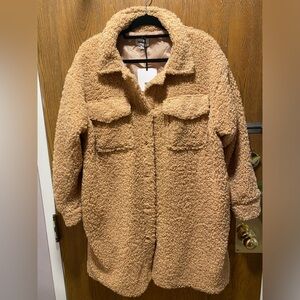New With Tags, Ladies Camel Colored Shacket Size L